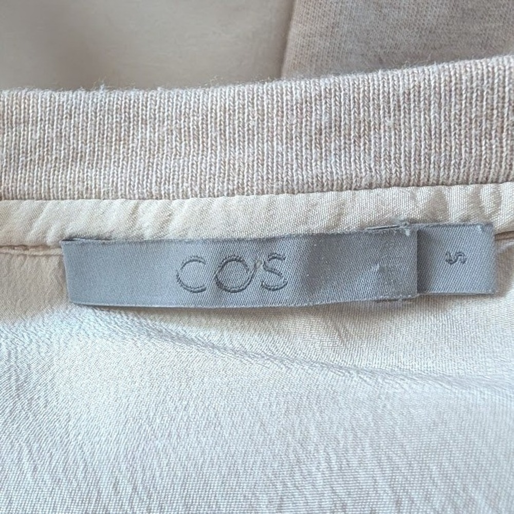 COS Women Heathered Oatmeal Silk Back Cotton Modal Knit Top Size Small‎ - Picture 6 of 8